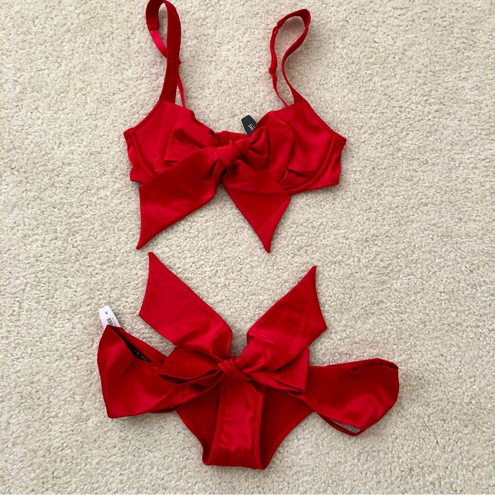 Adore Me Red Lace Underwire Bra